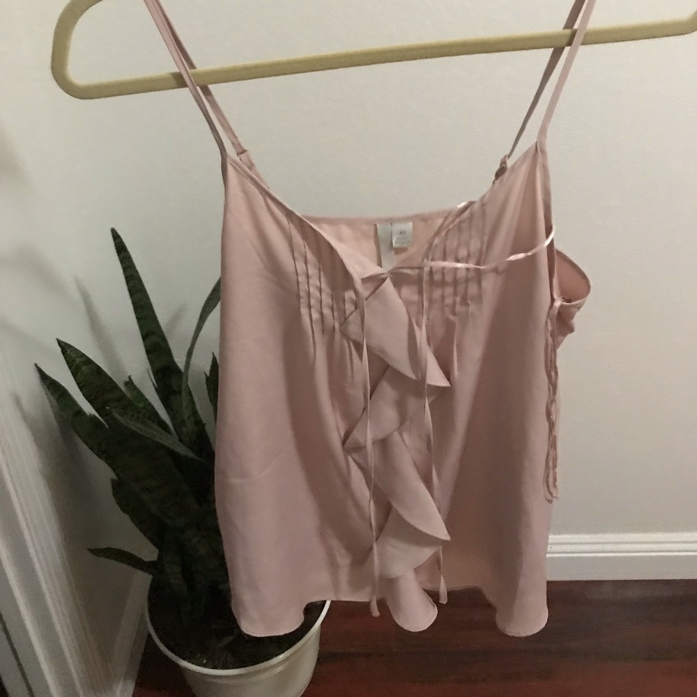 LC by Lauren Conrad Pink Ruffle Tank Top